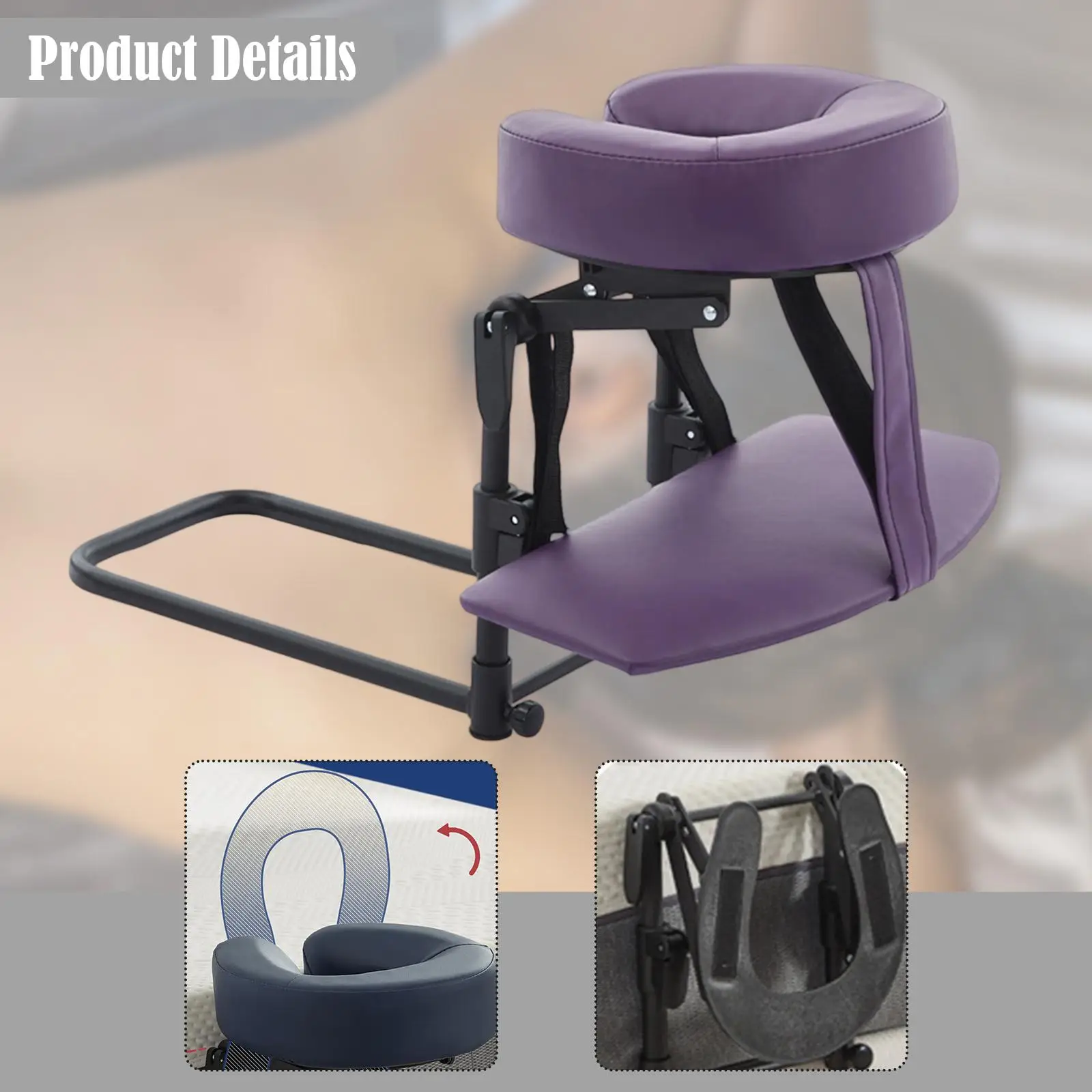 Headrest for Bed Face Cradle with Storage Bag, Face Pillow Cradle Support, Multi Function for Office SPA