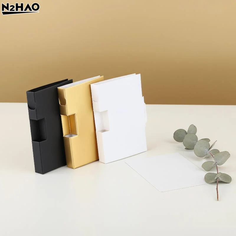 10Pcs Plastic Simple Paper Card Packaging Of Perfume Bottle Empty Black White Gold Package Box Only Paper Cards No Bottles