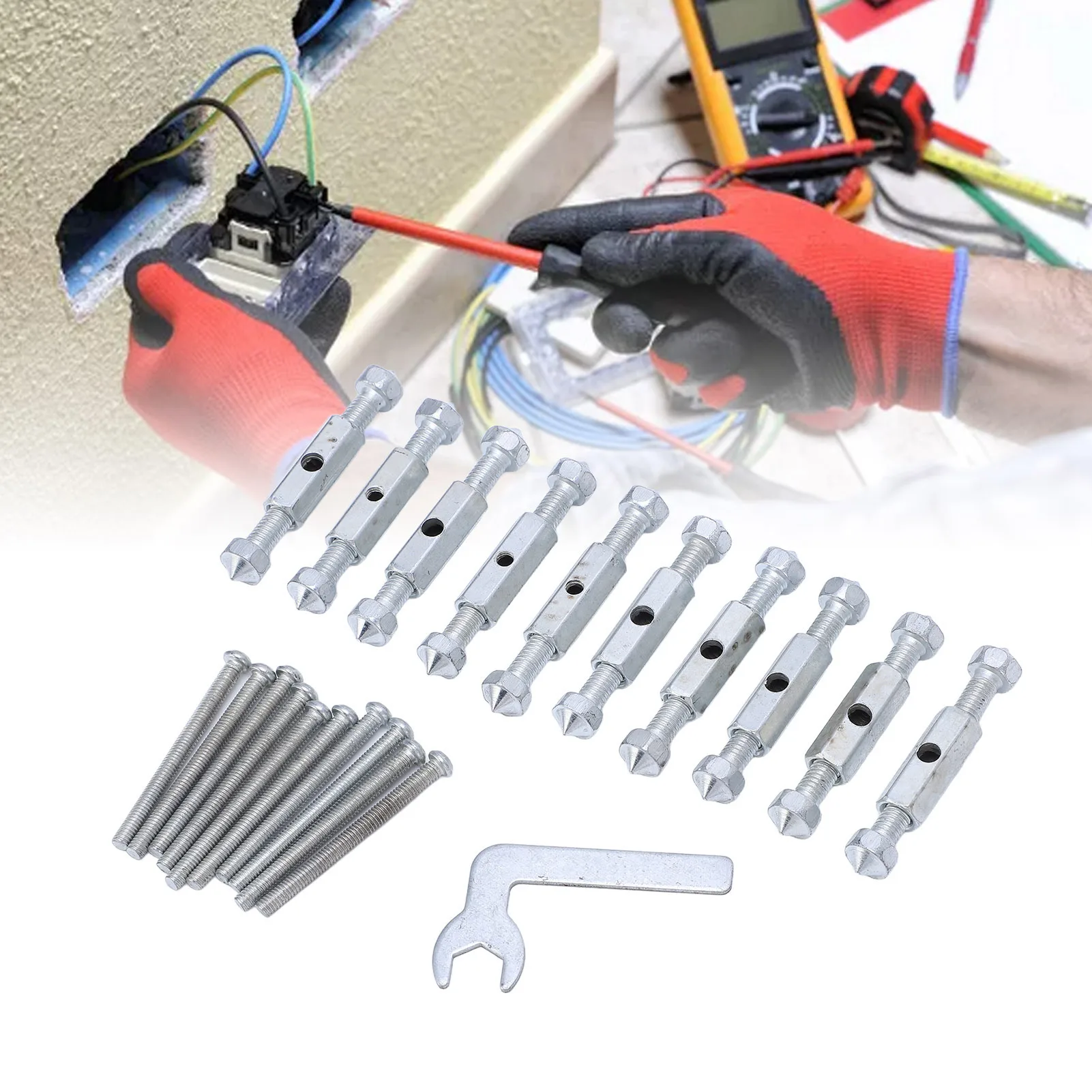 Cassette Repair Device Wall Electrical Box Screw Tool 118 for Type Light Socket Junction Alloy Steel Electrical Box Repair Kit