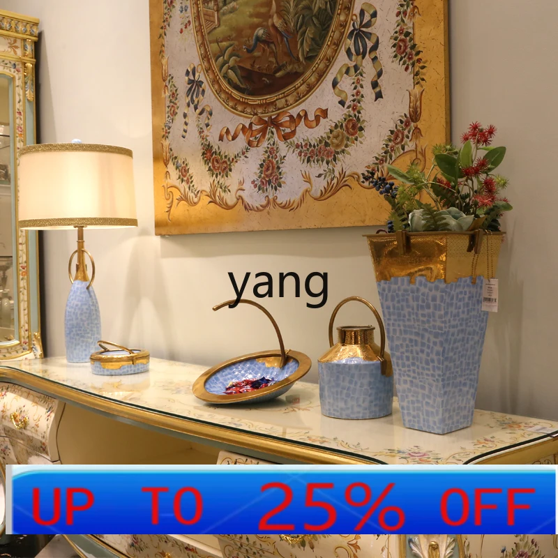 CX  French personality versatile ceramic handle with lid decorative jar table top exquisite ornament