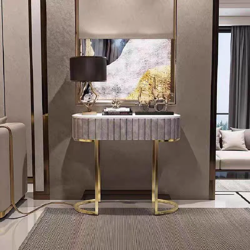 

Marble Light Luxury Gold Entrance Table Wall Bar Entrance Platform Simple Modern Door Decoration Cabinet Wall Side Cabinet