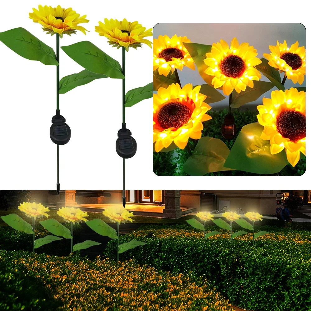 Solar Light Outdoor Garden Led Solar Lantern Outdoor Residential Villas Sunflower Decorative Lamps Simulation Garden Patio 8LED