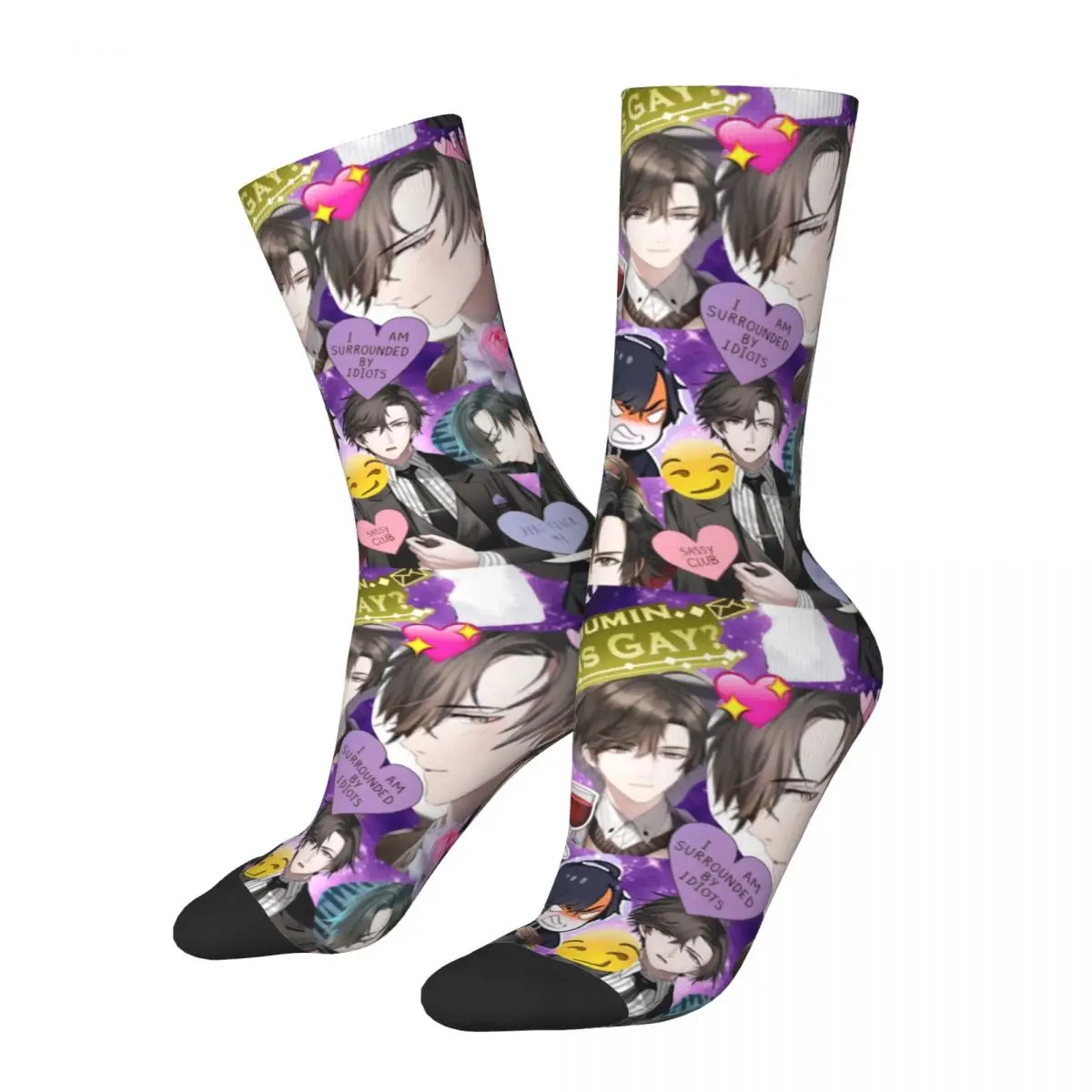 Happy Funny Male Men Socks Harajuku Mystic Messenger Jumin Han Sock Video Game Graphic Stockings Spring Summer Autumn Winter