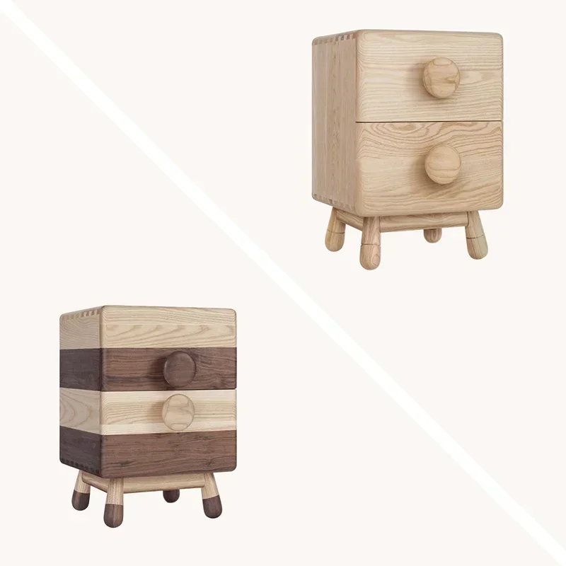 

Striped Storage Cabinet Ash Black Walnut Solid Wood Environmental Protection Simple Furniture
