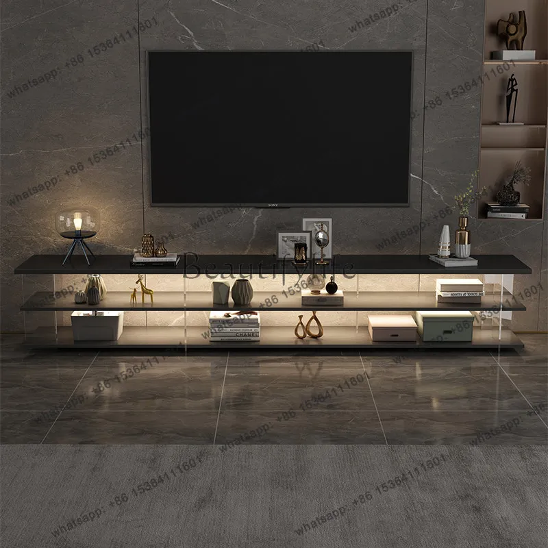 jj5 Acrylic TV cabinet simple modern living room home suspended open TV cabinet
