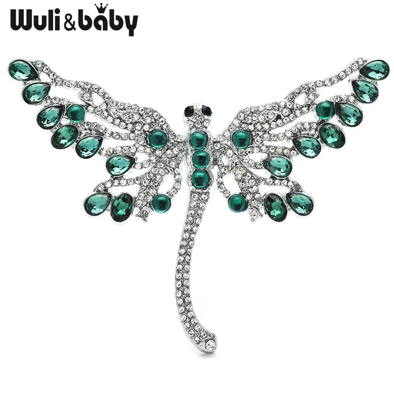 Wuli&baby Luxury Palace Style Dragonfly Brooches For Women Lady 3-color Charming Insects Party Office Brooch Pins Gifts