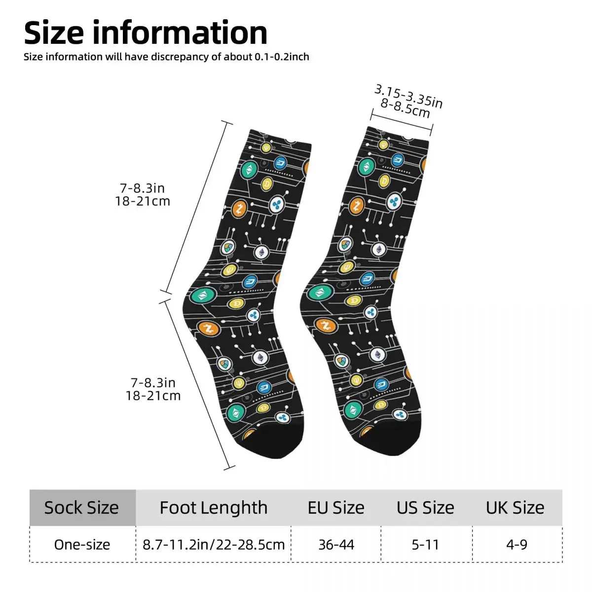 Cryptocurrency Bitcoin Cryptocurrency Altcoin Blockchain Logo Socks Harajuku Super Soft Stockings All Season Long Socks