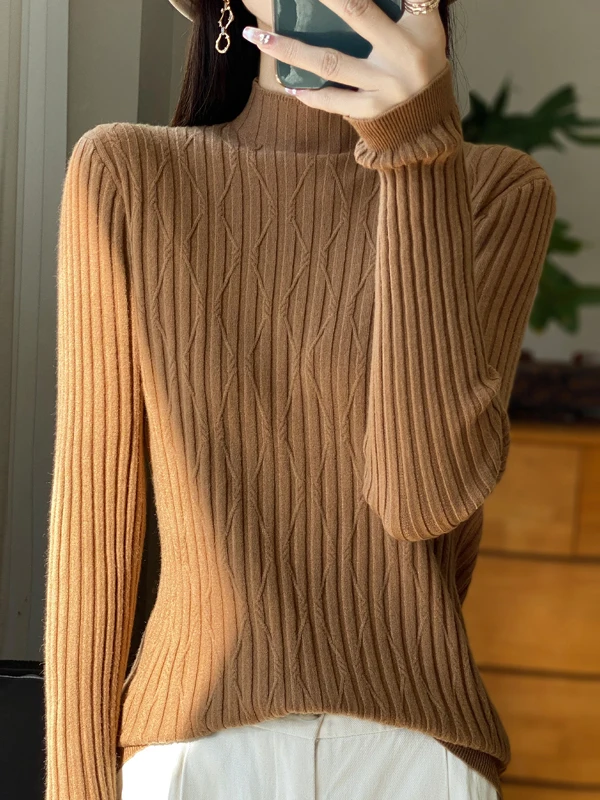 

Ele Универсальный облегающий базовый слой irt Mid Ne Трикотаж Sli Модный свитер с высоким воротником Повседневный свободный крой