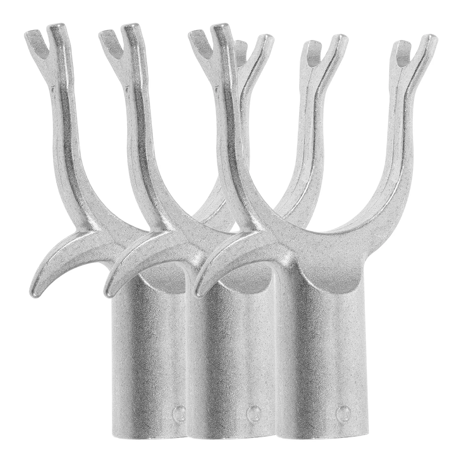 Testine di ricambio per forcella per asta per vestiti in metallo resistente da 3 pezzi, durata di lunga durata per vestiti domestici, strumenti per appendere connettori per pali