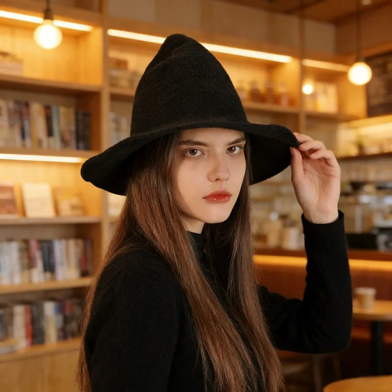

Party Role-playing Costumes and Accessories for Wool Witch Hats and Wizard Pointed Wide Edge Knitted Hats Themed Activities
