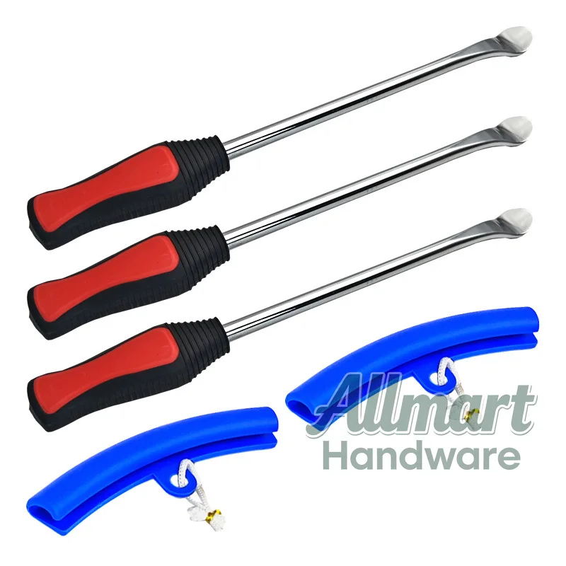 Professional motorcycle lever tool spoon tire repair pry bar set, steel ring protection cover, tire scraping pry bar set