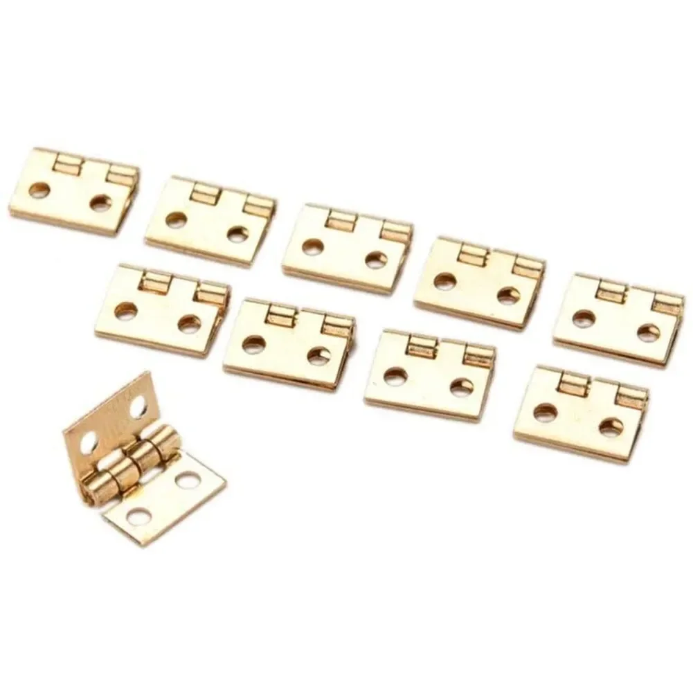 50pcs Mini Brass Hinges Cabinet Door Drawer Hinges Small Decorative Jewelry Craft Boxes Furniture Accessories 8*10mm