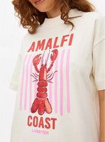 All Cotton Oversized Lobster Graphic T Shirts Harajuku Clothes Streetwear Gothic Grunge Y2k Top Goth OOTD Women Clothing