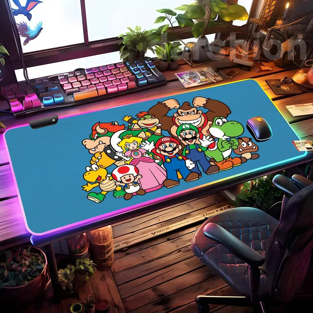 

S-Supers M-mario Mouse Pad Mousepad HD Printing Computer Gamers Locking Edge Non-slip RGB Mouse Pad XXL90x40cm Keyboard PC Desk