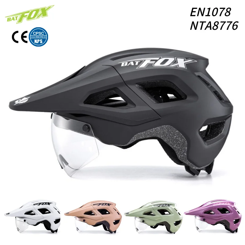 

BATFOX Cycling Helmet With Magnetic lens Detachable brim Road MTB bicycle helmet Men Women CE CPSC Certified Riding Bike Helmets