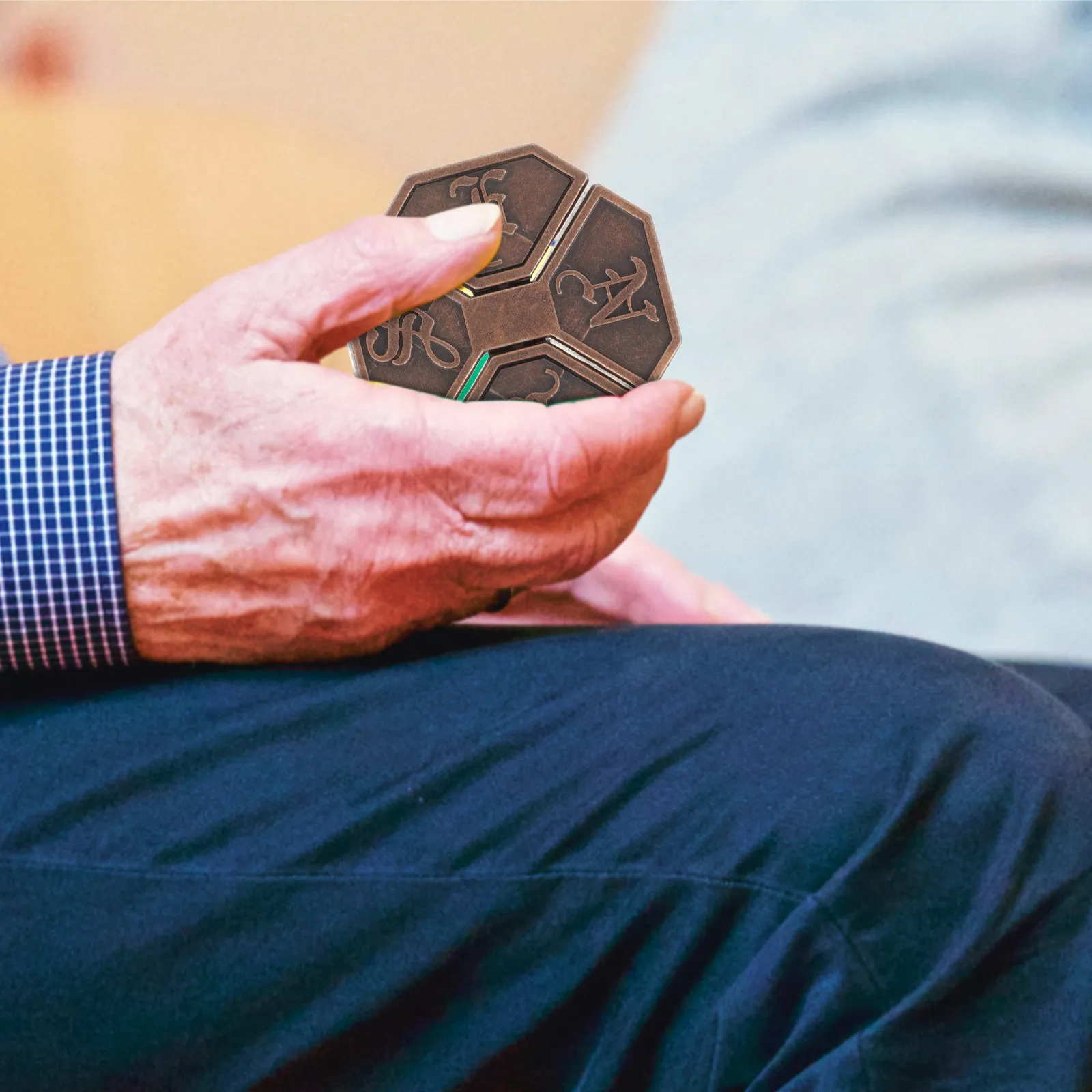 

3Pcs Intricate Metal Kongming Brain Teaser Puzzle for Elderly Adults Cognitive Patience Building Sensory Play