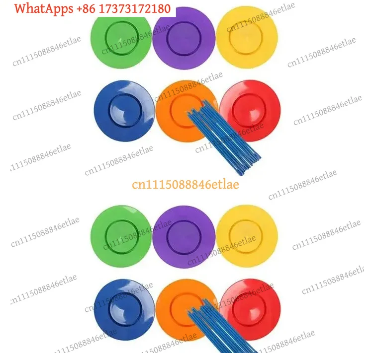 12 Sets Plastic Spinning Plates Juggling Props Kids Balance Skill Practice Toys Home Outdoor Games Children Gift New
