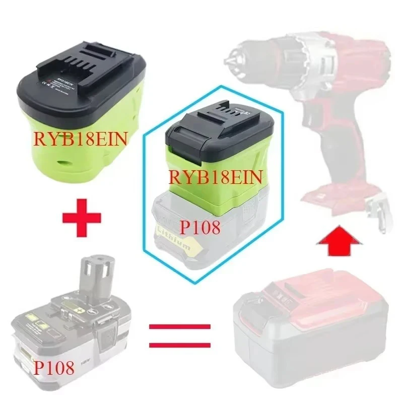 

RYB18EIN Converter Adapter for Ryobi Lithium P103 P108 To for Ein-hell 18V Battery 4511396 4511502 for Ein-hell Li-ion Tool
