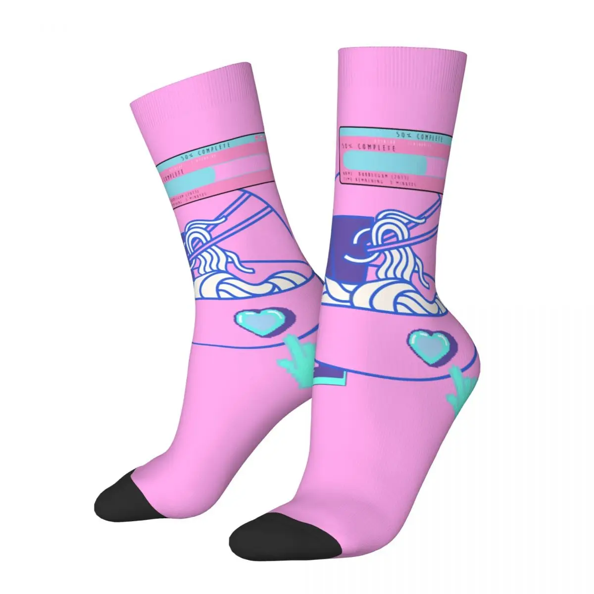 Hip Hop Retro Vaporwave Ramen Graphic Crazy Men's compression Socks Unisex Harajuku Seamless Printed Funny Novelty  Crew Sock