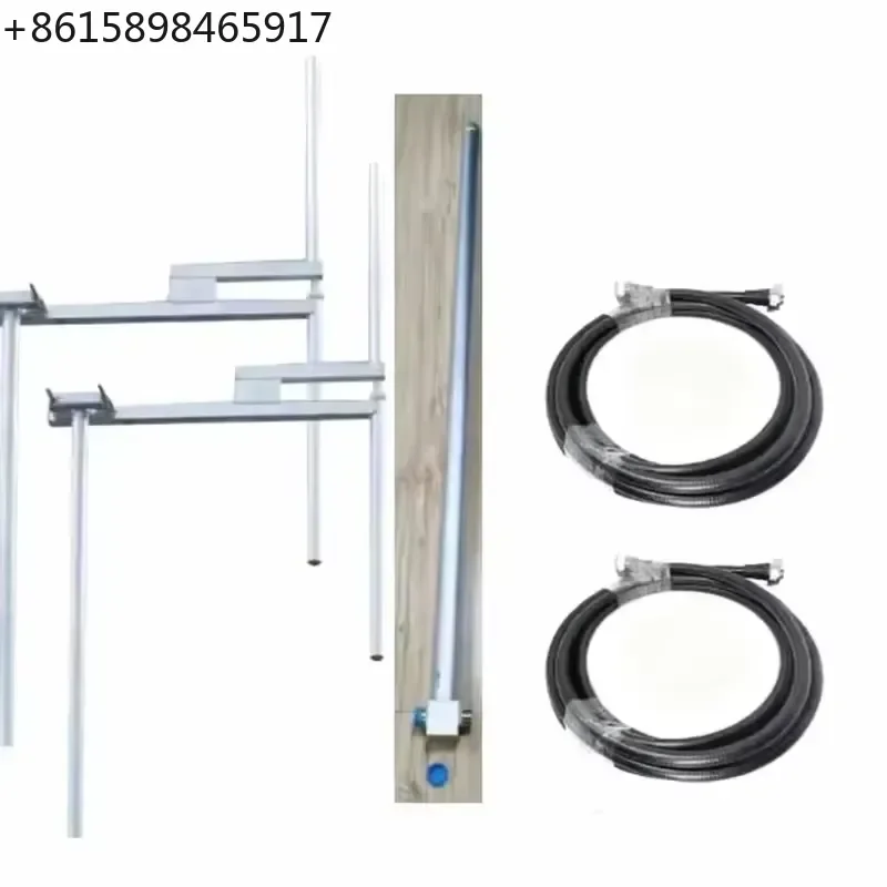 2 Dipole 1 kW 88–108 MHz FM Radio TV Antenna for Din7/16 Female Connector with 2-Way Power Divider and 2 pcs 1/2 Inch 3.5 m