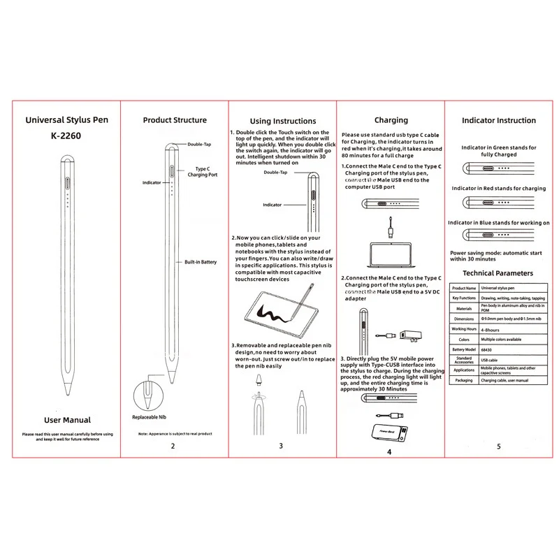 Universal Stylus For Xiaomi RedMi Pad Pro 5G 2024 SE 4G 8.7/11" 2023 Tablet Pen Rechargeable For Poco Pad 5G 12.1 MiPad 6 Max 14