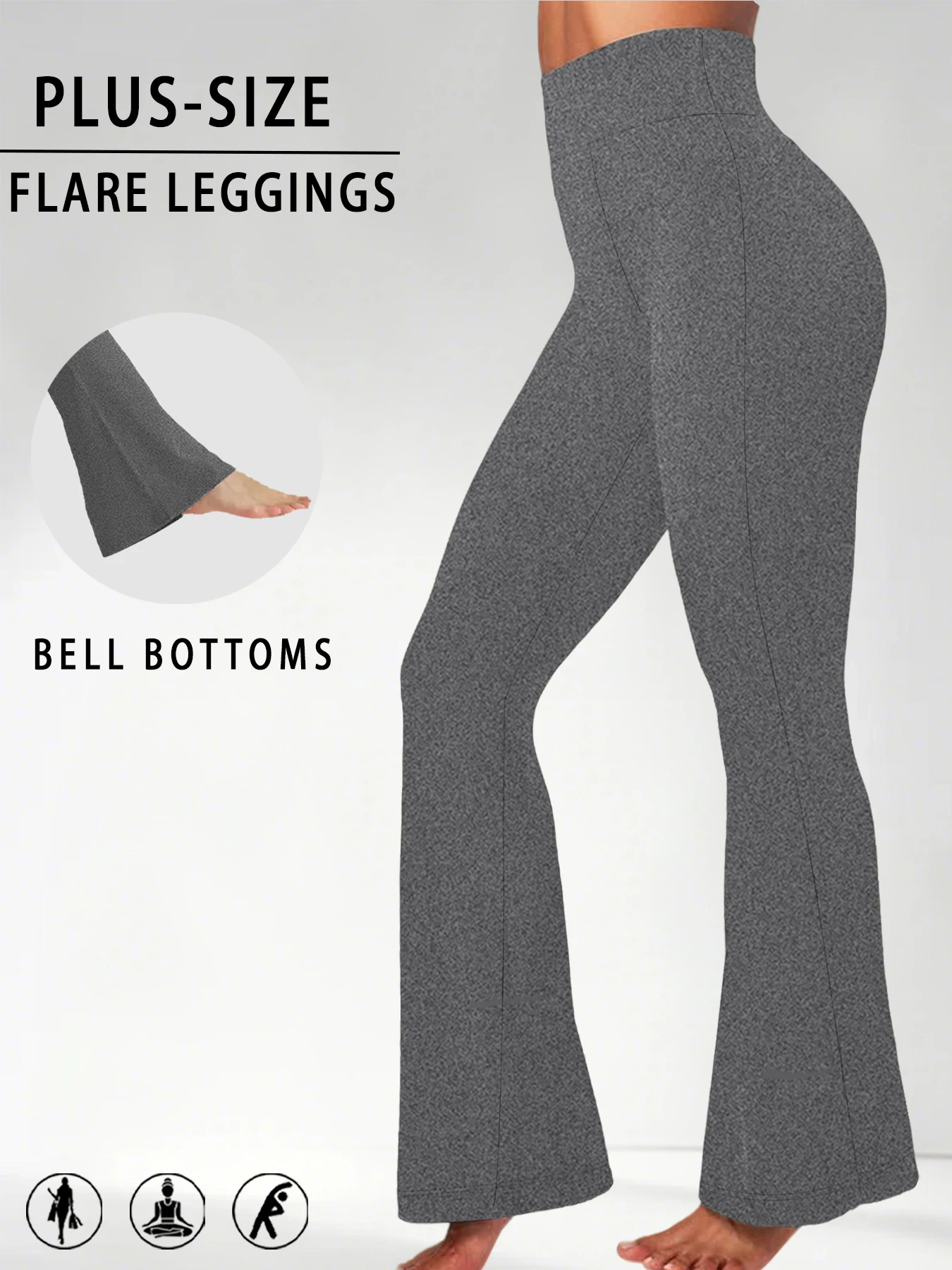 

Элегантные женские брюки-клеш больших размеров с высокой талией для занятий йогой. Подходит для женщин, любящих носить леггинсы на отдыхе.