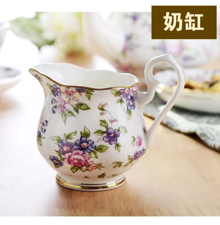 Color Enamel Coffee Pot Sugar Cans Milk Kettle Creative Bone China Drinkware Ceramic Set