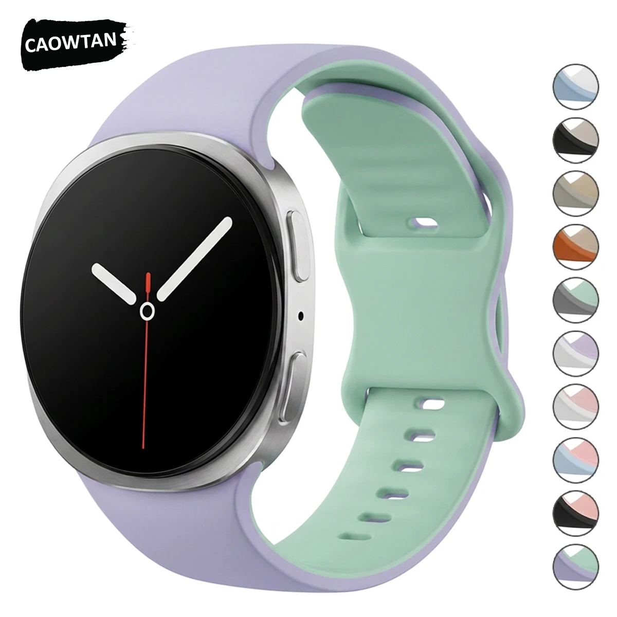 for Samsung Watch 8 40mm 44mm 8 Classic 46mm Two Tone Silicone Strap Sport Band Wristband for Galaxy Watch 8/8Classic Bracelet