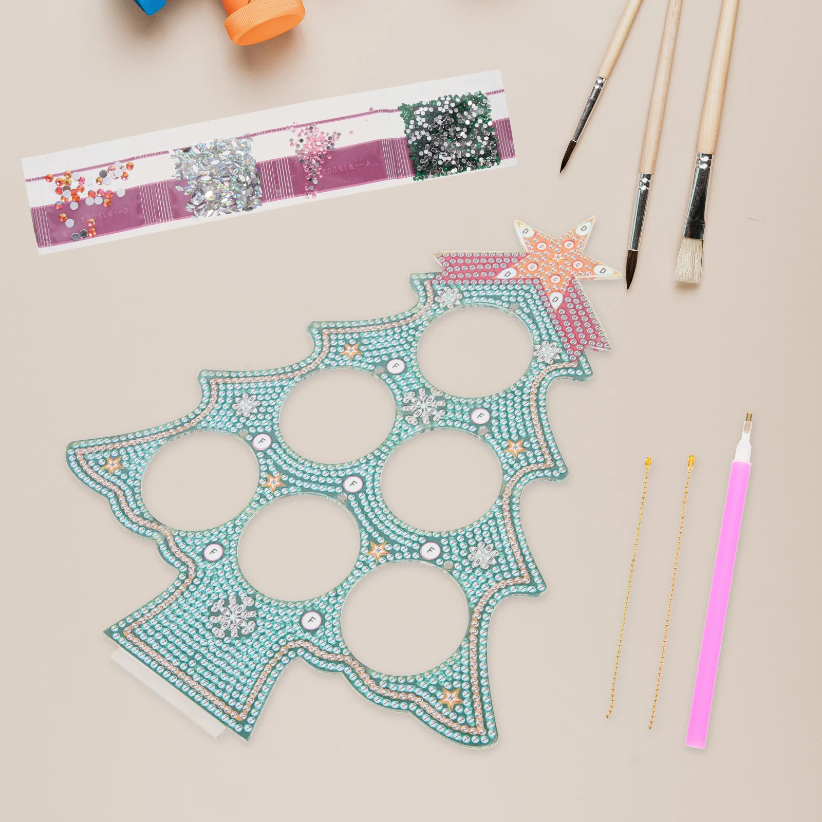 1Set Diamond Christmas Tree Art Perfect DIY Decorative Diamond Embroidery Kit Bright Lifelike Crystal Artwork Children Accessory