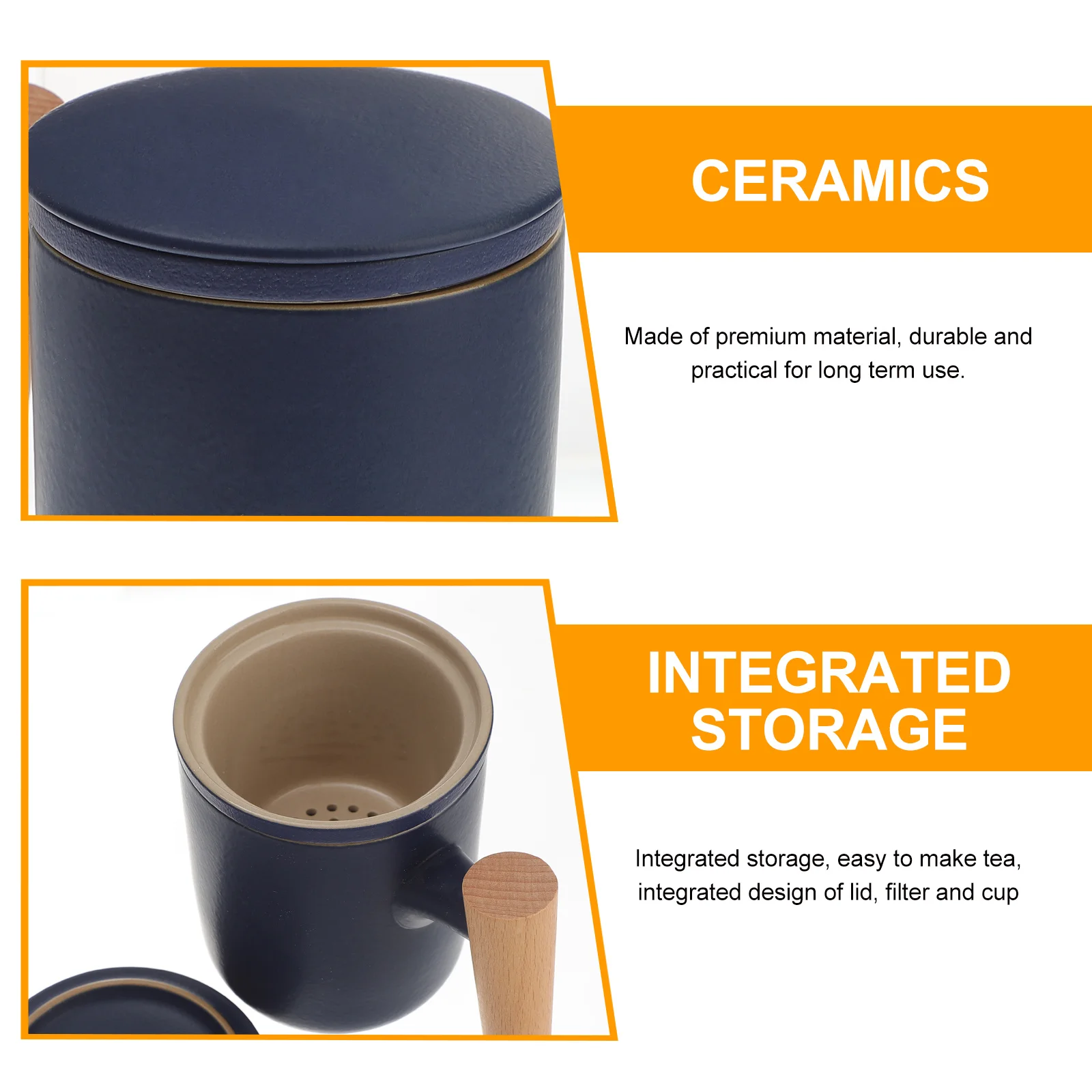 

1Set Office Tea Cup Wooden Handle Leakproof Glass Tea Infuser Double Layer Bottle for Travel Juice Milk Storage