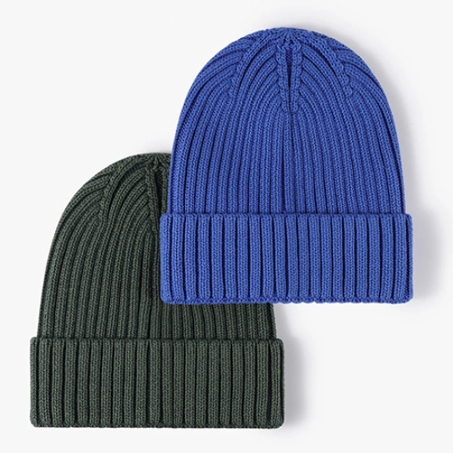100% cotton winter hats for women and men unisex solid color knitting beanies autumn winter caps for women skullies