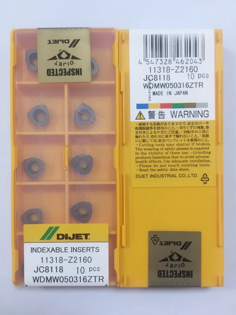 

WDMW050316ZTR JC8118/WDMW06T320ZTR JC8118/WDMW080520ZTR JC8118 твердосплавные вставки для токарных лезвий с ЧПУ, 10 шт.