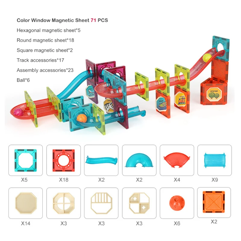 71 Pcs 큰 크기 자석 디자이너 자석 빌딩 블록 액세서리 교육 생성자 어린이위한 장난감