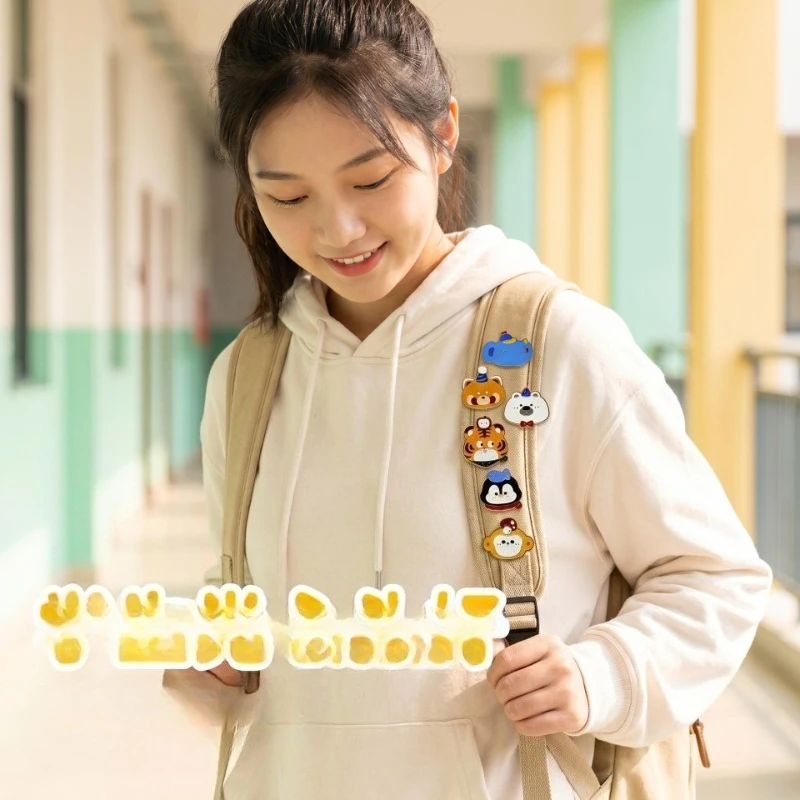 Kids Cute Cartoon Animal Brooches Lion Tiger Penguin Monkey Panda Badge Pin DIY Clothing Bags Hat Scarf Decoration Accessories view 4