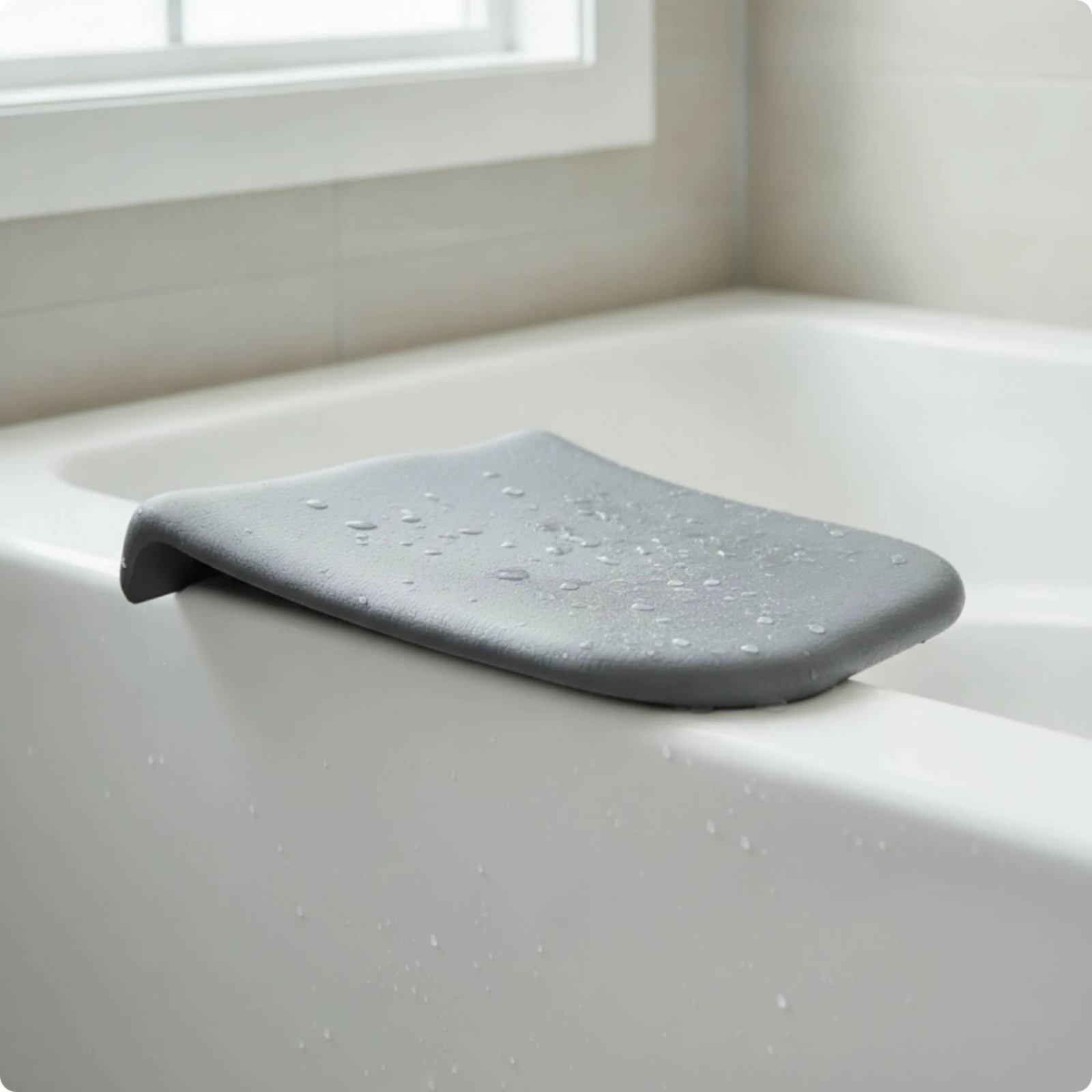 Bathtub Pillow with PU Finish Textured Bath Support Cushion Ergonomic Super Comfortable for Adults, Home Spa