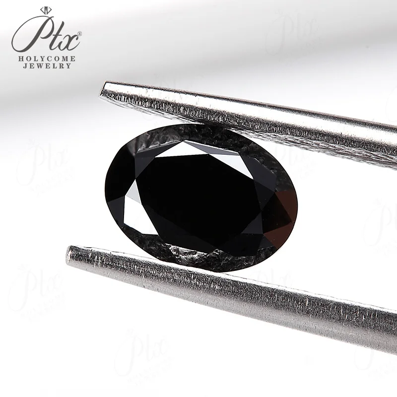 

Moissanite Stone Black Oval Cut Primary Color Factory Wholesale Advanced Jewelry Making Material Anniversary Gift No Fade