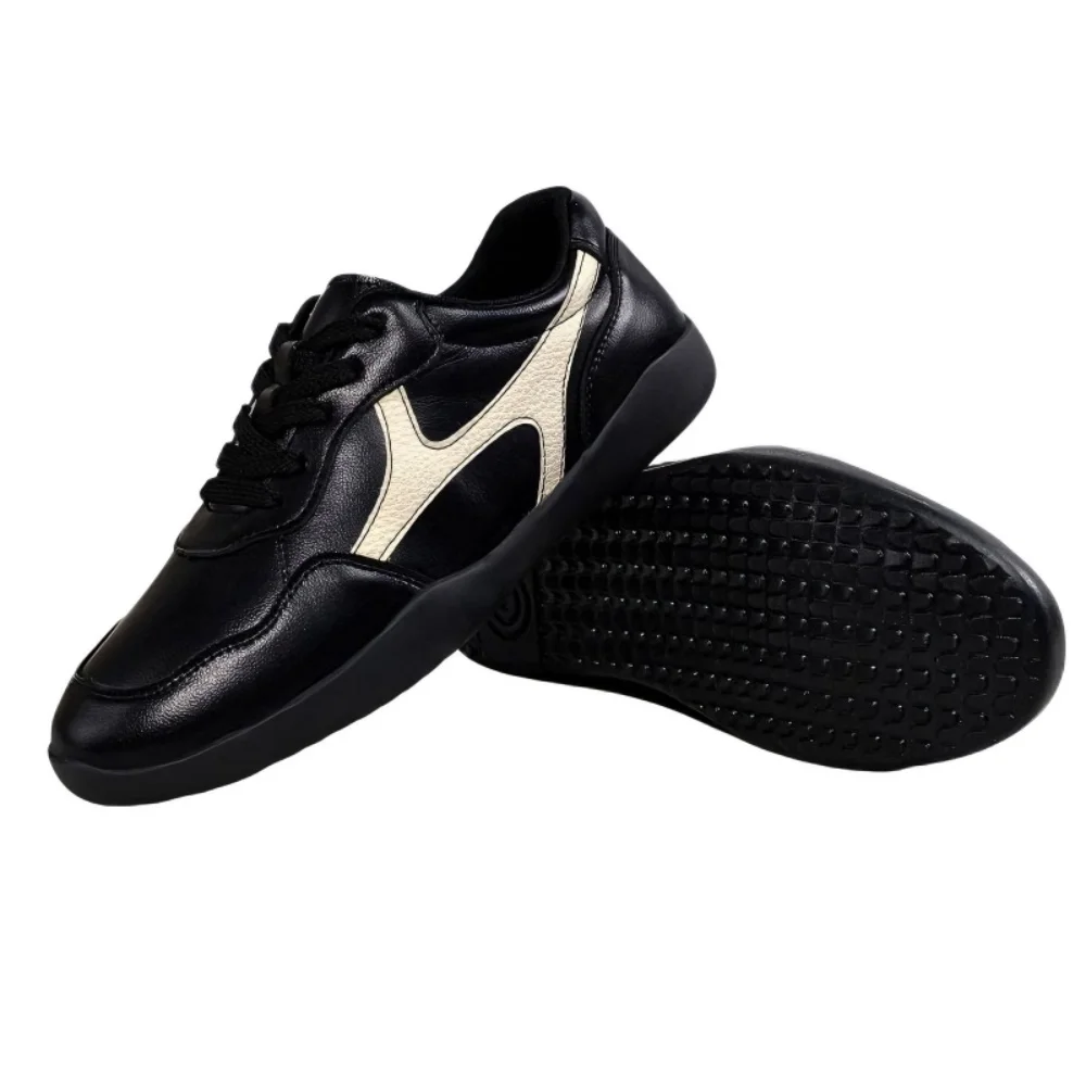 USHINE Tai Chi Shoes Soft Genuine Leather Kung Fu Wushu Shoes Martial Arts Sneaker Sports Training Footwear