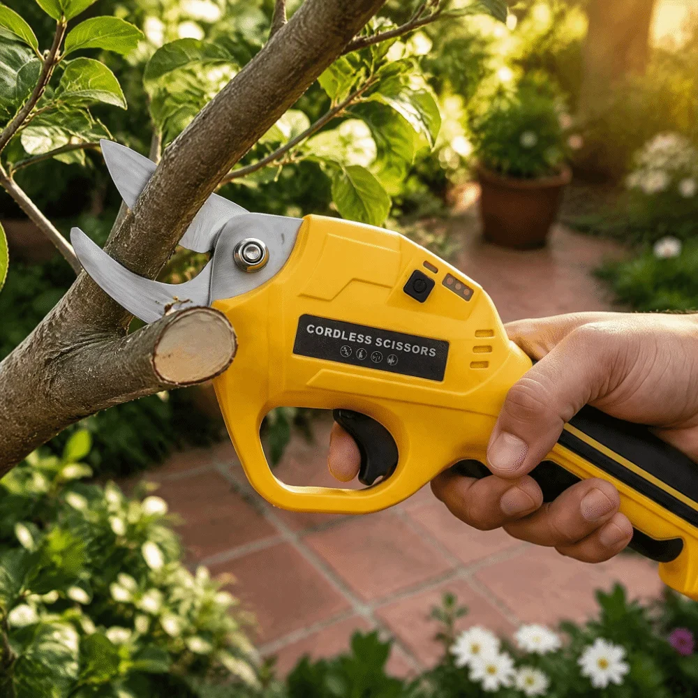 Rechargeable Electric Pruning Shears Heavy‑Duty Li‑ion Battery Handheld Pruner 30Mm Cutting Cordless Garden Trimmer Branch