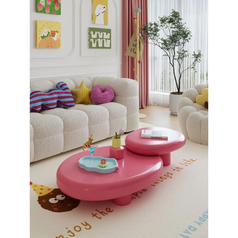 Rotating coffee table living room household special shape