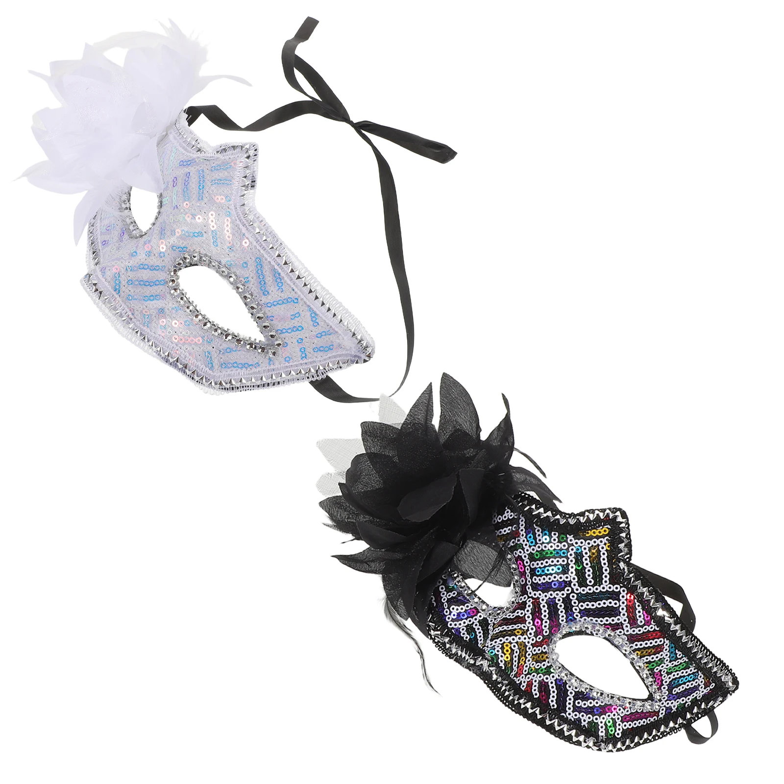 

2 Pcs Half Face Mask Eye Costume Carnival Masks Decorate for Women Plastic Ladies Halloween