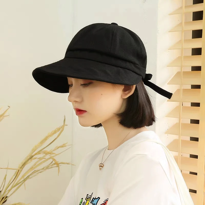 Wide Brim Summer Outdoor Hat Women Foldable Beach Fisherman Sunhat Adjustable UV Protection Bucket Caps Ponytail Panama Cap