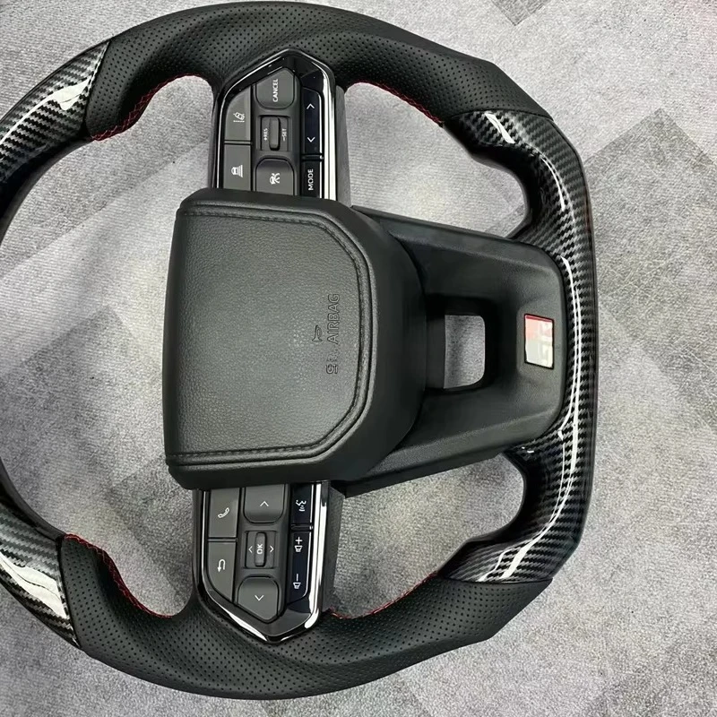 Carbon Fiber Leather GR Sport Steering Wheel for Toyota Land Cruiser 120 150 200 300 LC70/76/79 CROWN ALPHARD VELLFIRE HILUX view 5