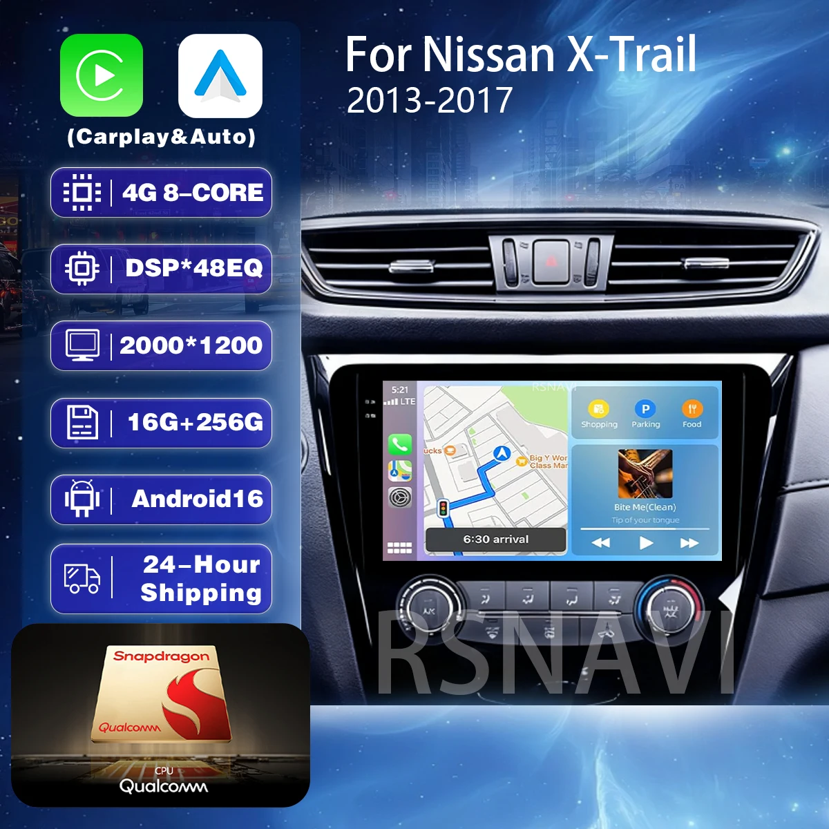 Android 16 Carplay Car Radio Multimedia For Nissan Qashqai J11 X-Trail Xtrail T32 Rogue Dualis 2013-2021 Stereo 2din Head Unit