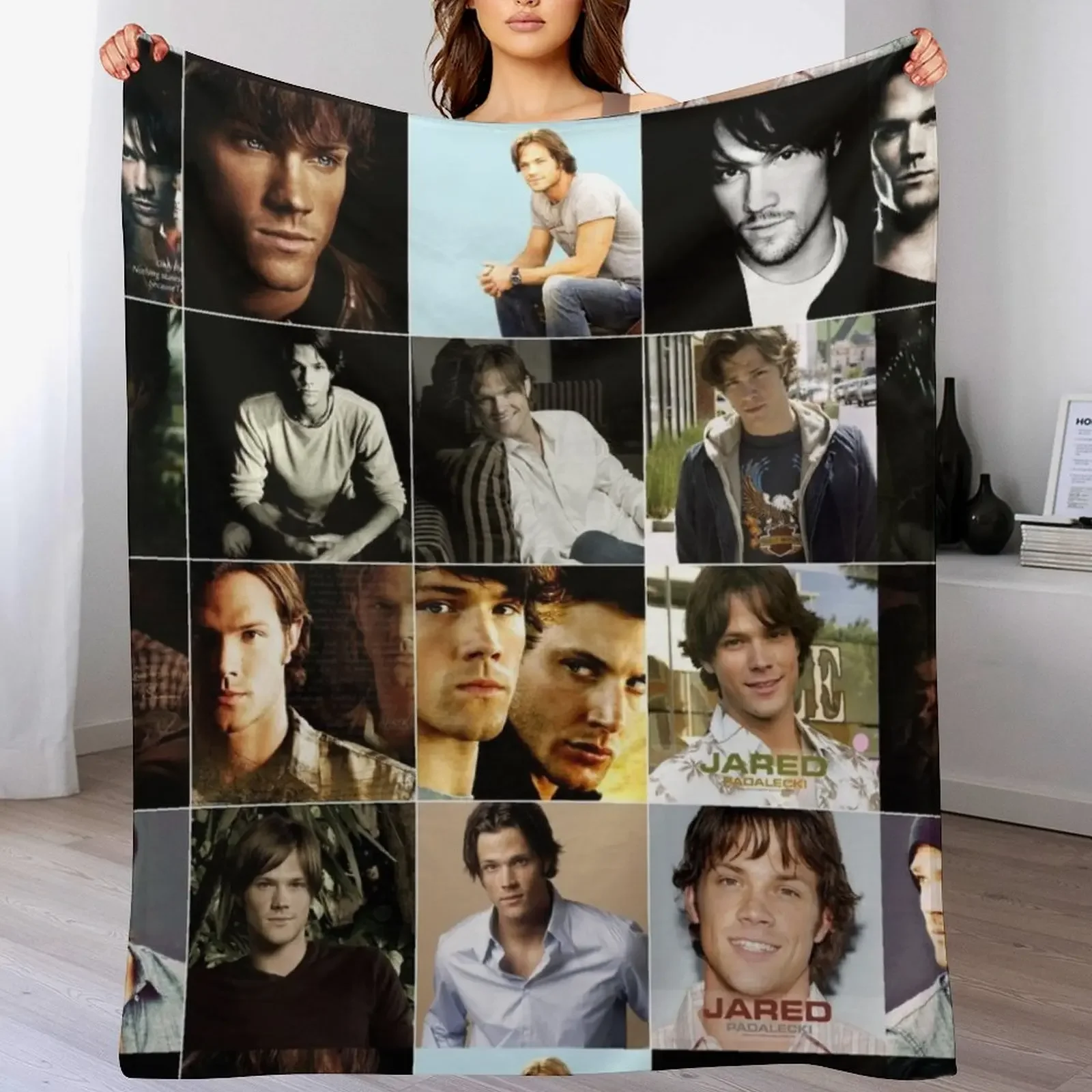 

Jared Padalecki American actor Mix Version Ultimate Mural / Collage Edit Fan Art - 1 Throw Blanket warm for winter Blankets