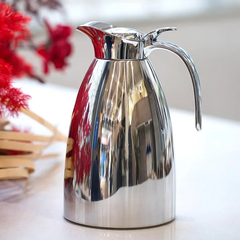 Stainless steel vacuum insulation pot Roman welcome coffee pot Double layer kettle Home hotel gift