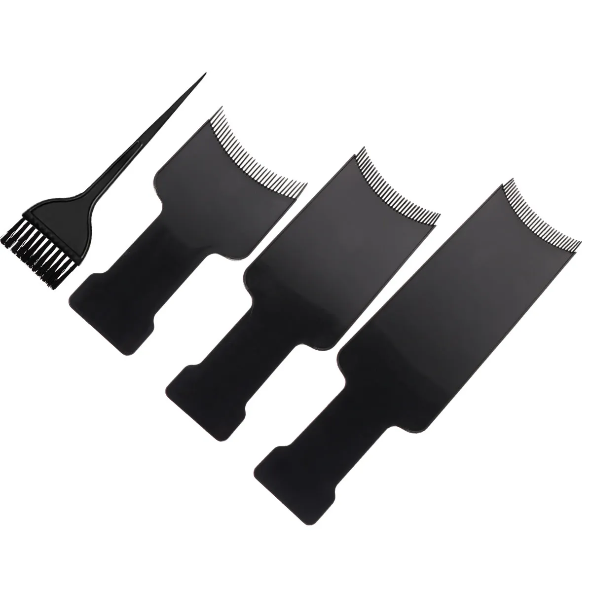 4Pcs Professional Hair Coloring Kit Highlighting Board Hair Dye Brush Comb for Salon Home Use Curved Edge Scalp Protection Fast