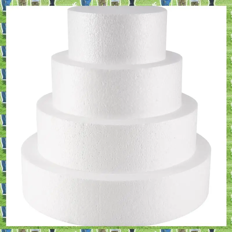 

FTS 4 Pack Foam Cake Dummy For Decorating And Wedding Display,Sculpture,Modeling DIY Arts,Kids Class,Floral