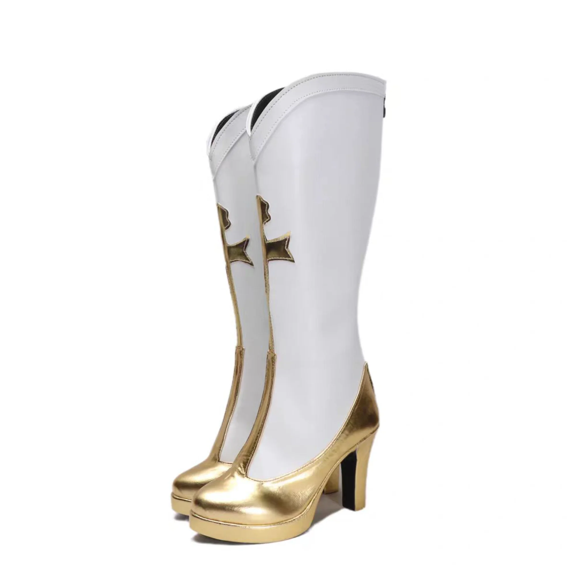 Costume de Cosplay unisexe Anime Mami Tomoe, chaussures d'halloween, bottes blanches élégantes