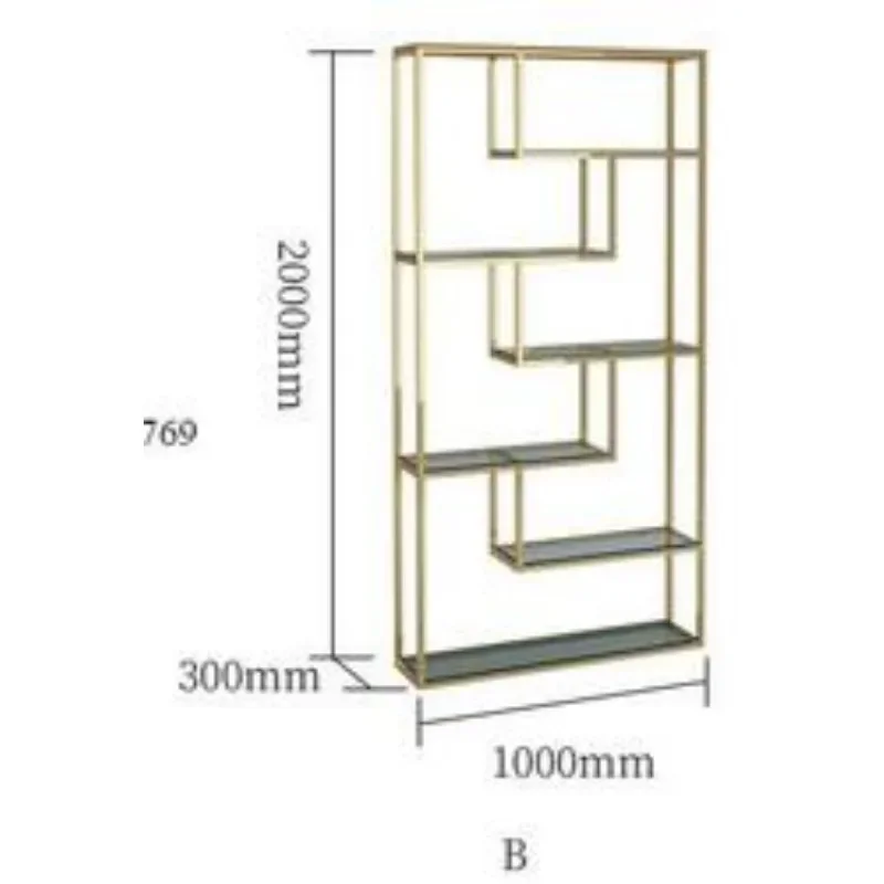 

Modern Home Office Metal Gold Plate Bookshelf, Modular Metal Display, Book Rack, New Design