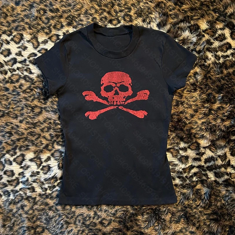 Jaren '90 Vintage Kleding Kpop Goth Dames Cropped Gothic Star Girl Y2k Tops Vrouwen Top T-shirt voor vrouwen Trashy Y2k 2000s Harajuku